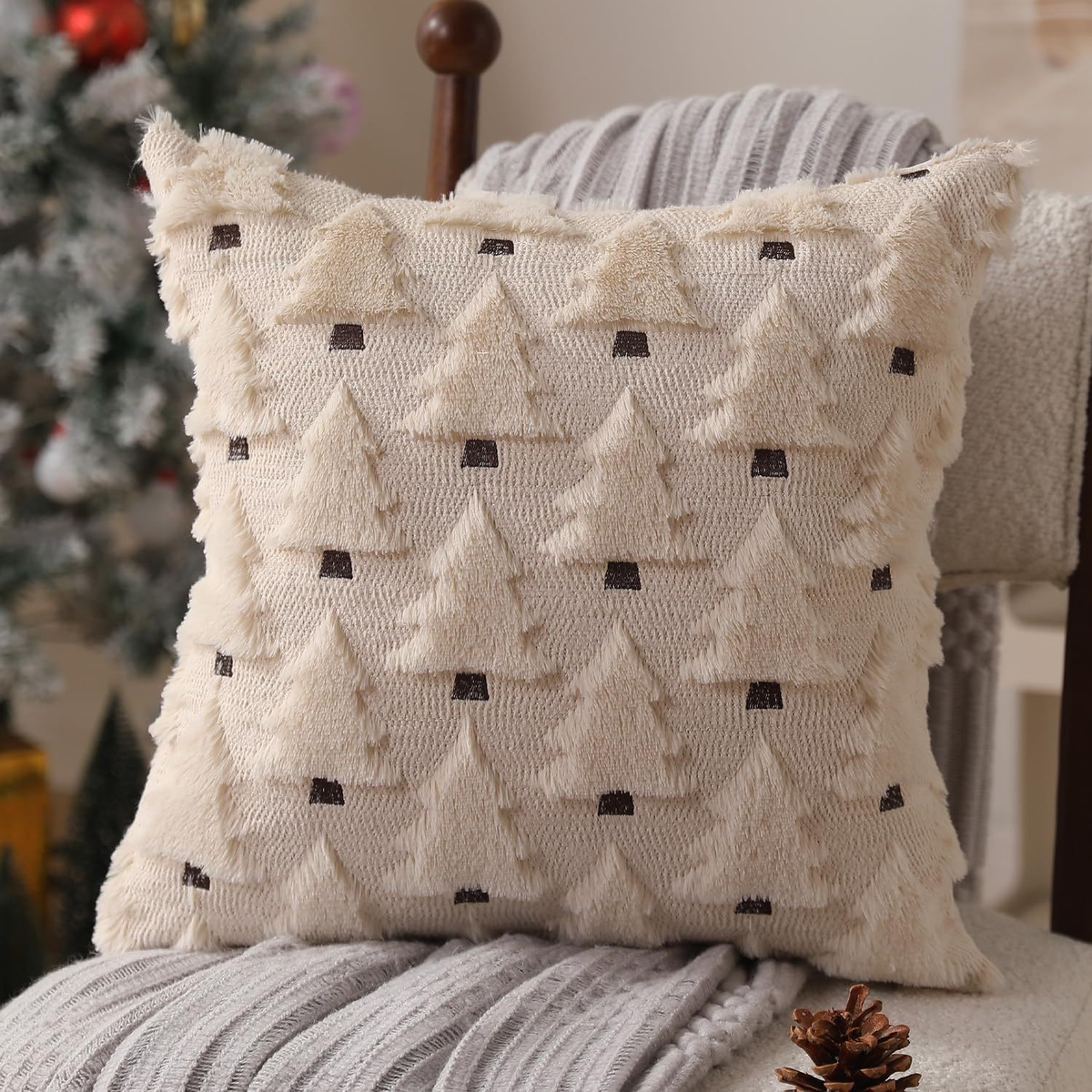 Christmas tree pillow cover, sofa cushion, home cushion, pillowcase 2Pcs